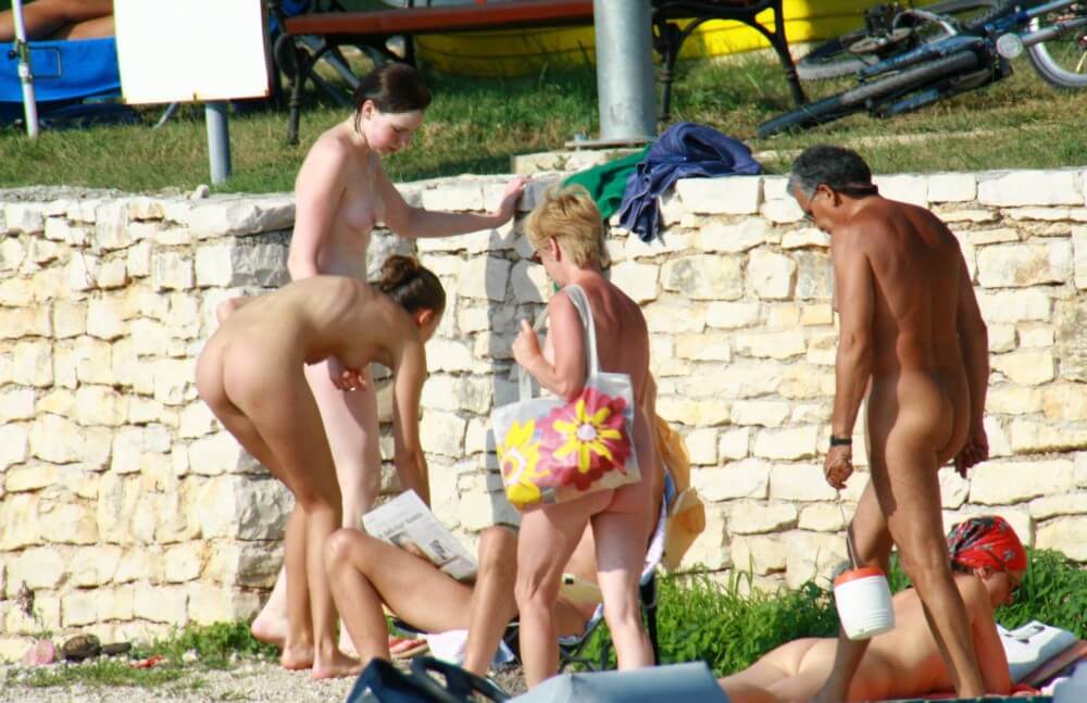 Nude Duet Girls Rail Climb Photo Set - In nudism, people are equal to one another