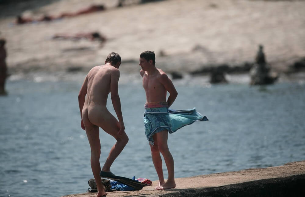 Nudists Boys - Water Prep On The Ledge - Ideological naturists: exclusive materials