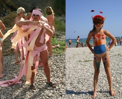 Natural Mud Camouflaging pics - Freedom from clothing is an integral part of naturism