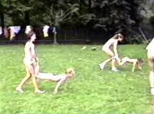 A nudist gathering at the stadium and sports - We have no objection to the phenomenon itself